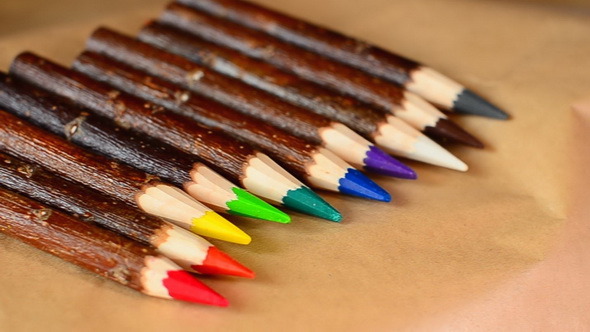 wood coloring pencils